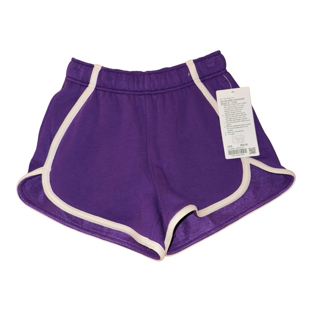 Lululemon Scuba MR Oversized Short 3" *Trim, College Purple Light Ivory Multi - Picture 3 of 10